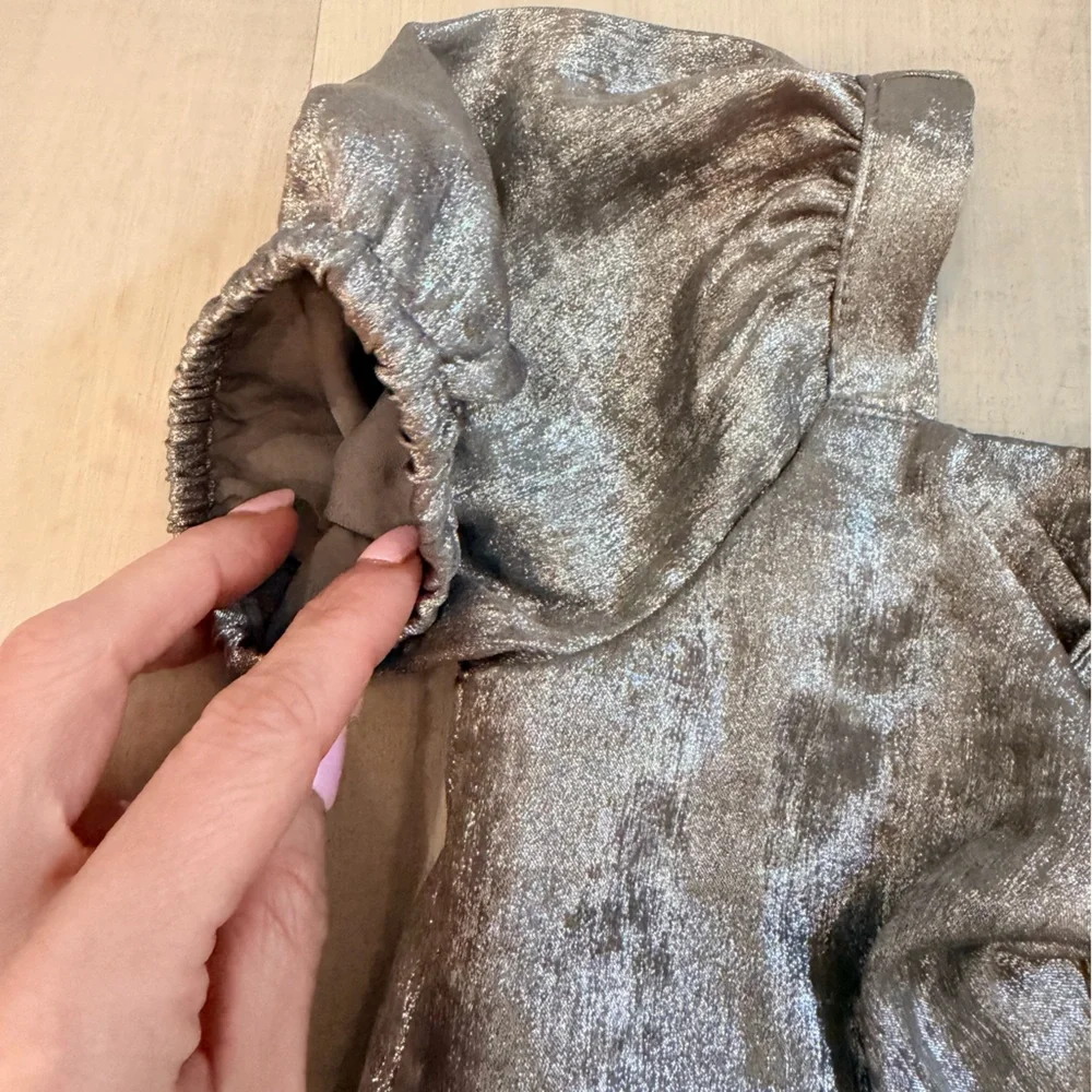 GAP Silver Metallic Bow Girls'‎ Party Dress